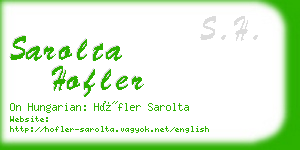 sarolta hofler business card